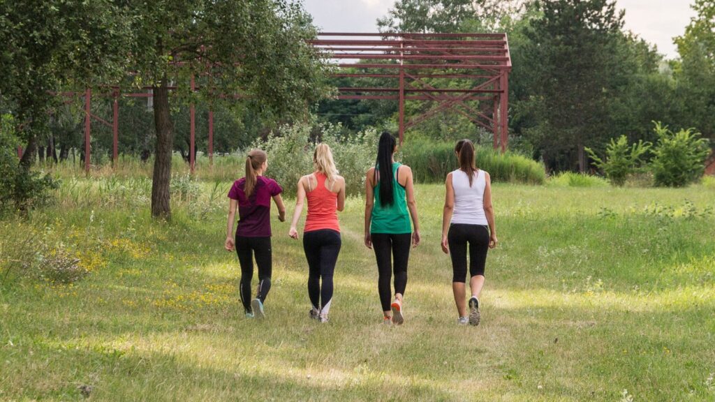 Women walking in nature