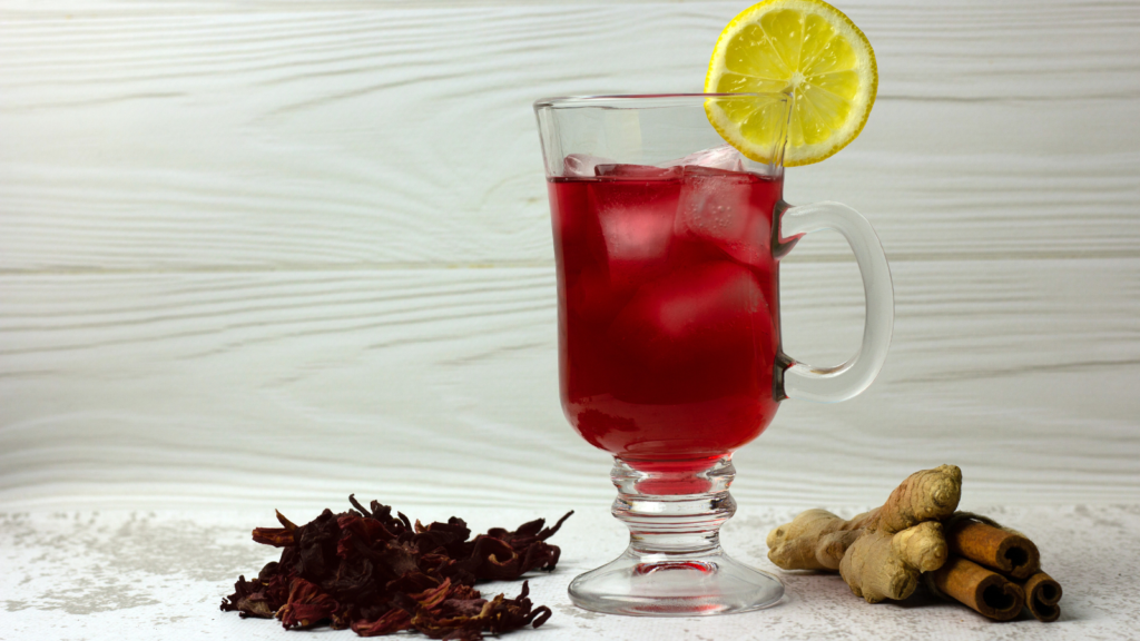 Sorrel tea and ginger drink